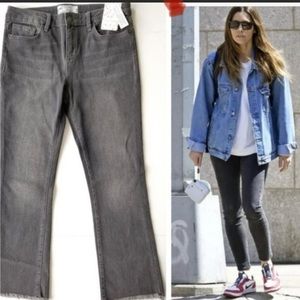 NEW Free People High Rise Cropped Raw Hem Jeans 28